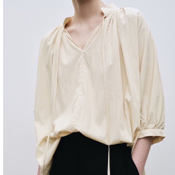 Mijeong Park Shirred Blouse Light Yellow XS/S - Picture 4 of 8